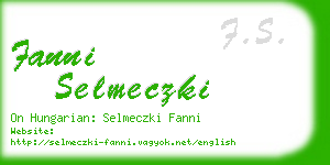 fanni selmeczki business card